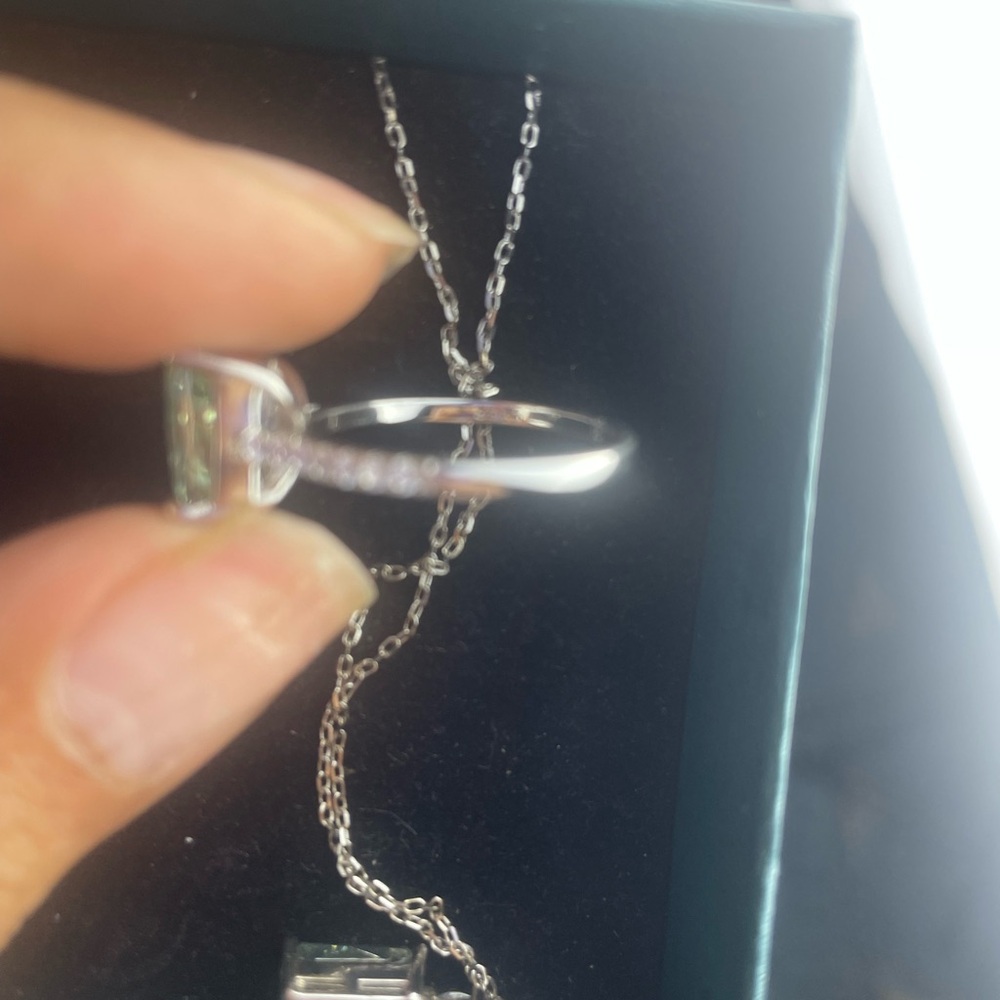Retail $800 Stamped .925 over platinum or 18k gold Elegant Green Jewelry Set - Picture 3 of 7